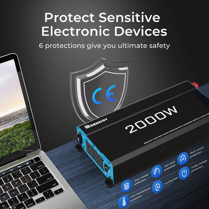 Renogy CORE 12V 2000W Pure Sine Wave Inverter