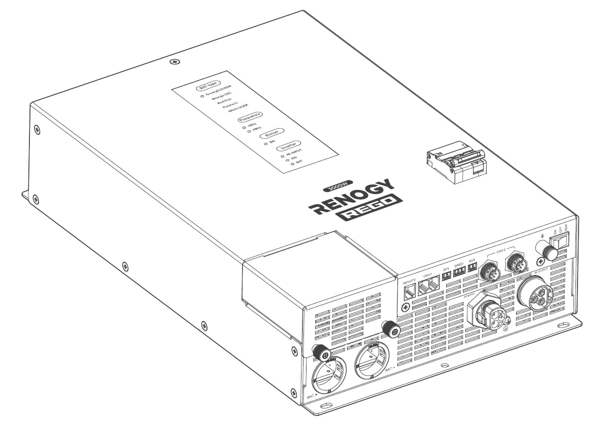 Renogy REGO 12V 3000W HF Pure Sine Wave Inverter Charger – 240VAC