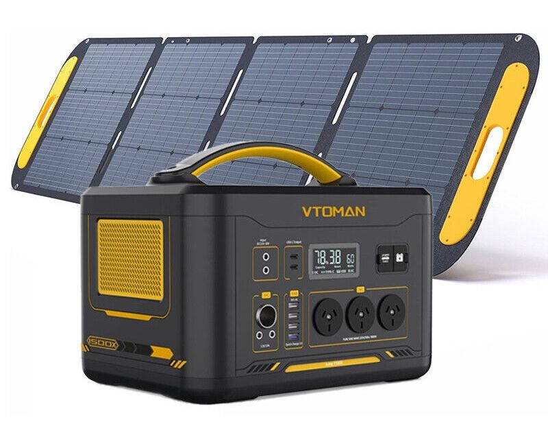 VTOMAN Jump 1500X 1500W Solar Generator + 220W Panel AC/DC